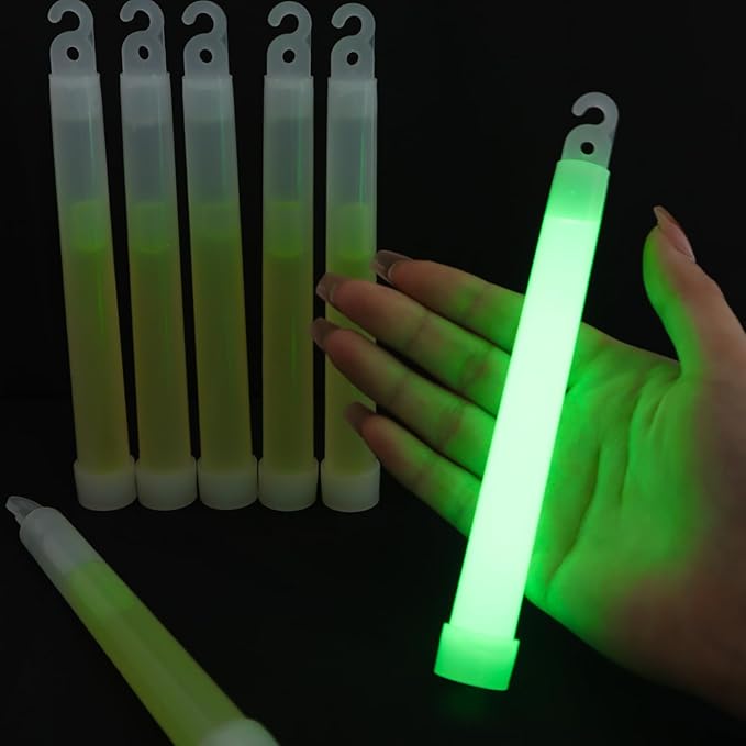 24 Pack Bright Glow Sticks Emergency Green Glow Sticks with 12 Hour Duration Chem Lights Sticks for Camping, Lights Parties, Emergency Light, Survival Kit, Blackout, Kids Activities