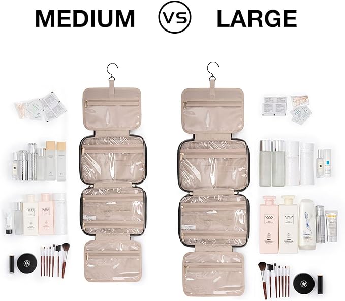 BAGSMART Toiletry Bag Travel Bag with Hanging Hook, Water-resistant Makeup Cosmetic Bag Travel Organizer for Accessories, Shampoo, Full Sized Container, Toiletries,Large-Teal