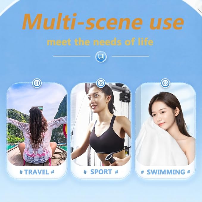 5 Pcs Disposable Bath Towels Tablets,55 x 27 inch Disposable Towels for Travel,Water Absorption Strong,Suitable for Hiking,Camping, Beach,Swimming and Traveling- Portable Light and Reusable