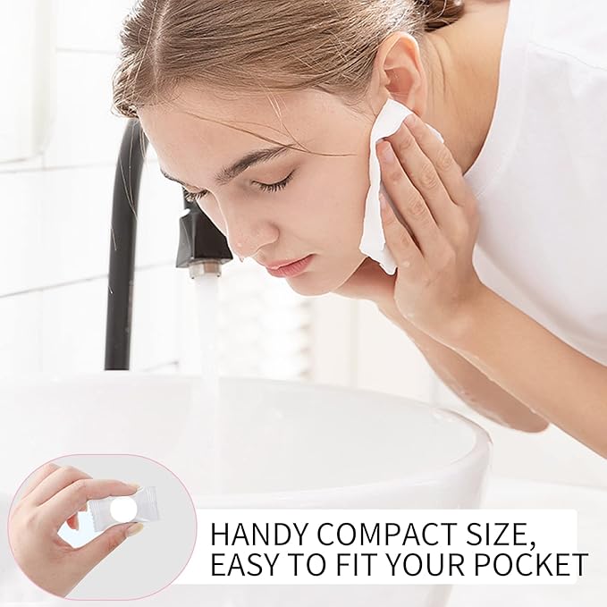 200 PCS Mini Compressed Towel, Disposable Face Compressed Towel, Portable Compressed Hand Wip Compressed Coin Tissue for Travel/Home/Outdoor/Camping/Makeup/Sport