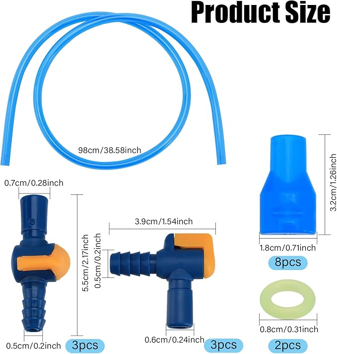 16pcs Replacement Bite Valve Silicone Nozzles ON-Off Switch Bite Valve Tube Nozzle Replacement with High Flow Replacement Tube replacement bite valve kit