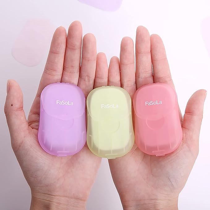 2 Packs (100 Sheets) Mini Portable Disposable Travel Paper Soap Sheets Foaming Hand Washing Bath Scented Paper Soap hand soap for Indoor, Outdoor, Travel, Camping Hiking