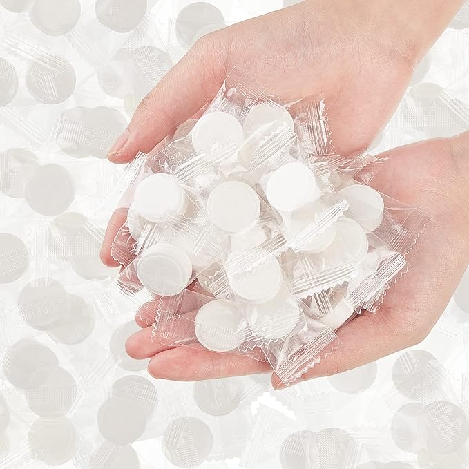 1500 Pcs Mini Compressed Portable Towel Disposable Coin Tissues Bulk Cotton Tissues Camping Wipes Toilet Paper Tablets Facial Washcloth Dehydrated Expandable for Beauty and Outdoor
