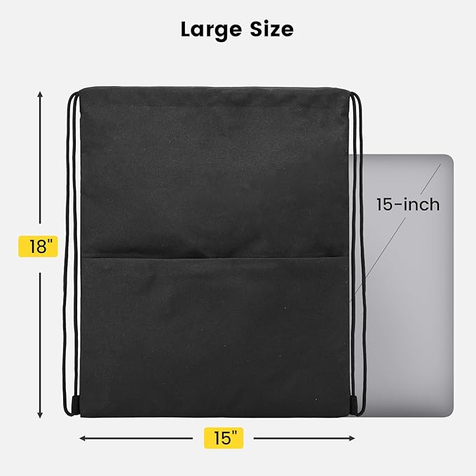 Vorspack Drawstring Backpack Water Resistant String Bag Sports Sackpack Gym Sack with Side Pocket for Men Women