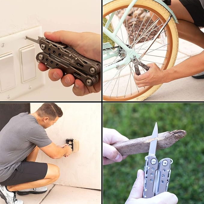 15in1 Multitool Pocket Knife - Amazon Amazon for Men for Men - Portable Heavy Duty Folding Utility Multi Tool - Multipurpose All In One for Camping Survival Travel Home