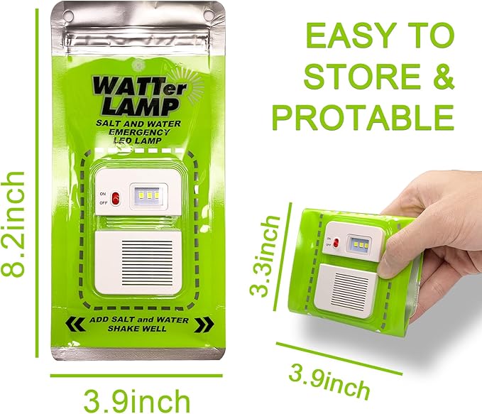 4 Pack Emergency Lamp Watter Salt Light, No Battery Required Portable Lantern, Camping Essentials Survival Gear Outdoor Lamp for Power Outages Outdoor Activities Night Fishing Camping Hiking