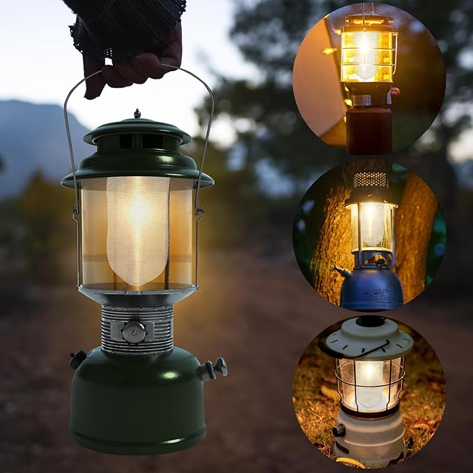 1Pcs Lantern Glass Replacement with 10Pcs Propane Lantern Mantles Compatible with Coleman Fueled Lanterns, Clear Lantern Globe, Reusable Lantern Parts for Camping Hiking Outdoors Lighting