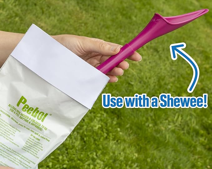by SHEWEE – The Pocket-Sized Toilet – Rapidly Turns 1L of Urine into an Odourless & Solid Gel. Made in the UK, Disposable Urinal Bag for Everyone. Festival, Camping, Car & Travelling Essentials
