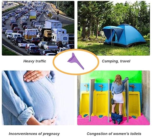 8 PCS Portable Reusable Women's Outdoor Standing Pee Silicone Funnel, for Outdoor, Activities Camping Trips, Hiking Gear, Traffic Jams and Queues