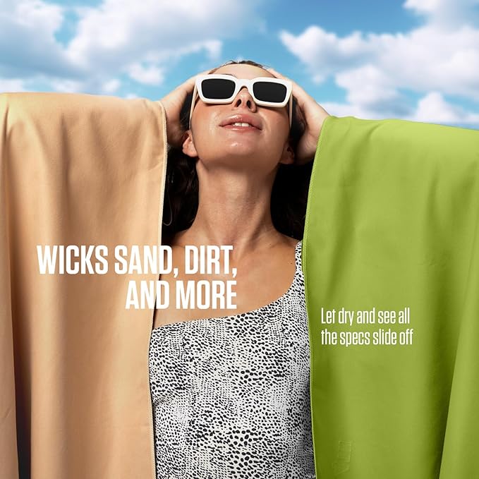 VENTURE 4TH Quick Dry Towel. Microfiber Travel Towel Ideal for Camping, Hiking, Backpacking, Gym. Lightweight & Fast Drying Travel Towels for Body. Compact & Easy to Pack - Lime Medium