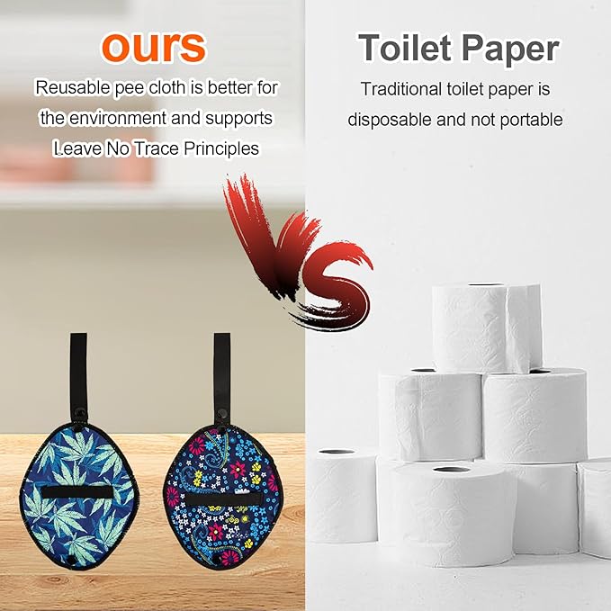Pee Cloth for Women Hiking,Camping,Pee Rag Women Hiking Female Urination Device Washable Reusable Camping Toilet Paper, Hygienic Female Urinal Solution for Women Camping Accessories