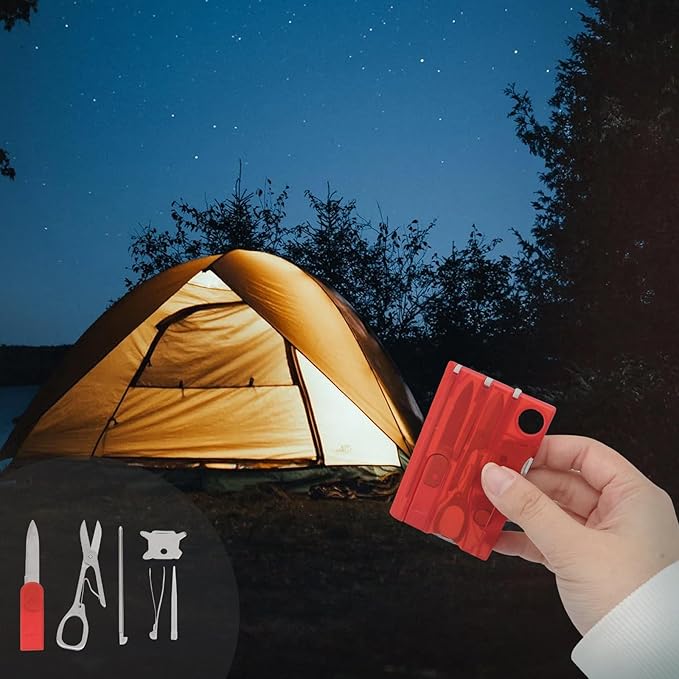 2 Sets Foldable Multit-ool Card, Survival Cards Wallet Tool Portable Emergency Tools, Camping Combination Tool Kit for Hunting Hiking Camping Fishing