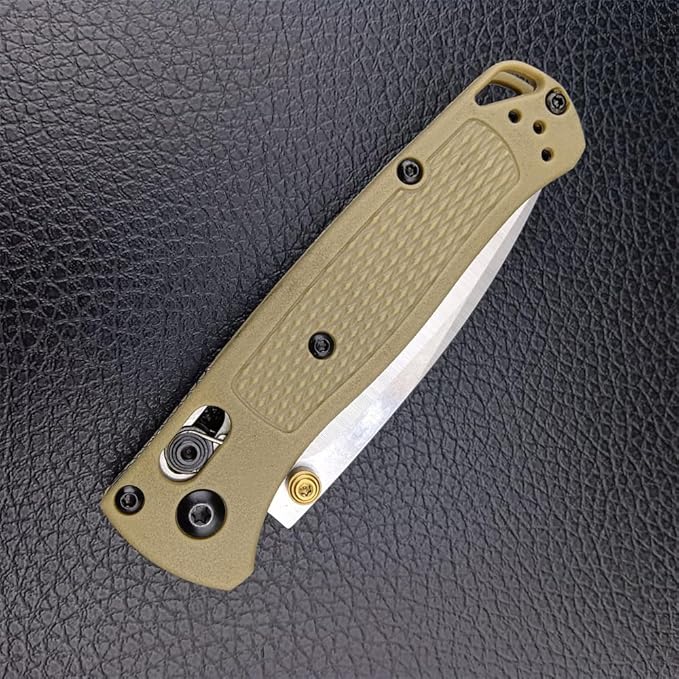 6.5In Thumb Mini Folding Pocket Knife, EDC Lightweight Manual Studs Open Stain Blade Plain Edge Fiberglass Handle With Belt Clip,Gift for Man (Khaki)