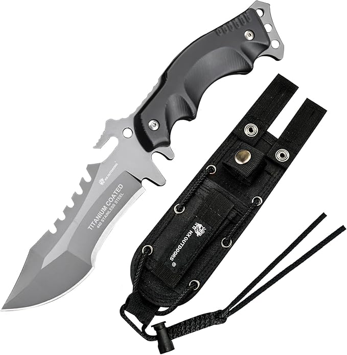 HX OUTDOORS Full Tang Camping Knife, Fixed Blade Survival Knife with Sheath and Handle for Outdoor, EDC, Hunting