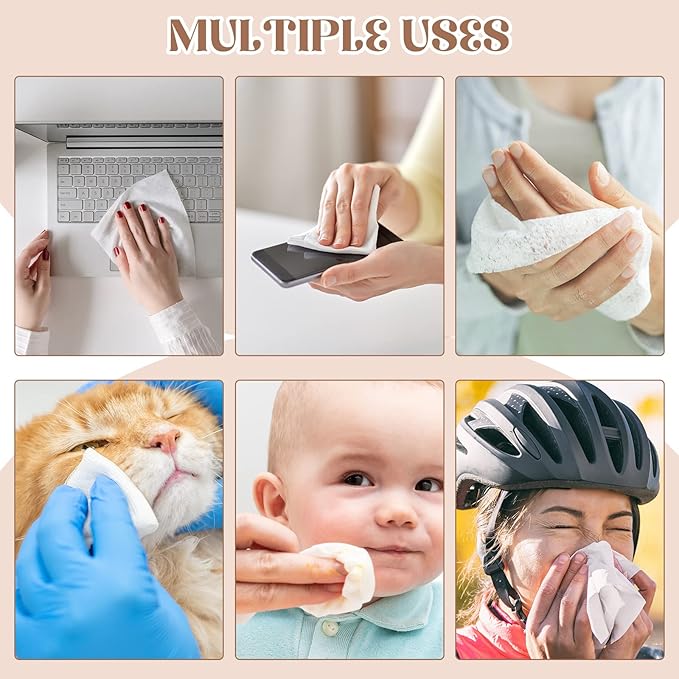 1500 Pcs Mini Compressed Portable Towel Disposable Coin Tissues Bulk Cotton Tissues Camping Wipes Toilet Paper Tablets Facial Washcloth Dehydrated Expandable for Beauty and Outdoor