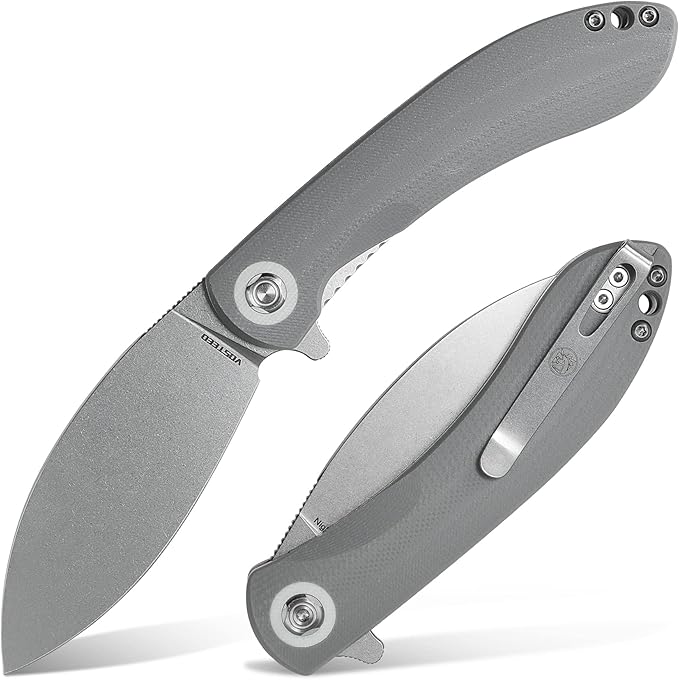 Vosteed EDC Knife, 3.26" Lightweight Folding Pocket Knife with Clip for Men and Women, Modern Shilin Cutter with Nitro-V Steel Blade, G10 Handle for Camping, Hiking - Nightshade Series