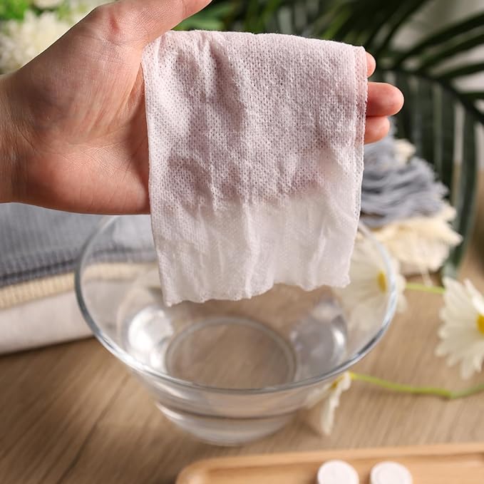 MCPINKY Compressed Towels, 130PCS Travel Hiking Toilet paper Portable Washcloth with Tube Containers Camping Wipes for Home Beauty Outdoors Hiking