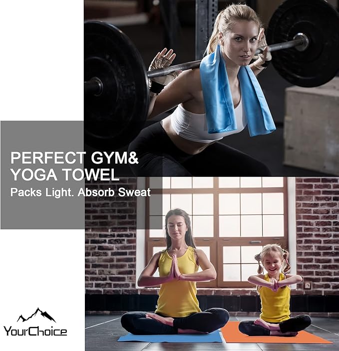 Your Choice Microfiber Travel Towel, Fast Drying Towel for Camping, Travel, Beach, Gym, Backpacking, Sports and Swimming. Sweat Absorbent, Lightweight and Ultra Compact