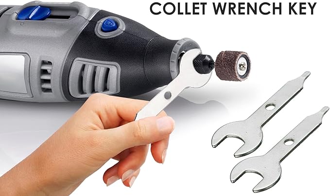 2 PCS 3/8 Inch Collet Wrench Key 9.5mm Nut Spanner For Rotary Tool Silver Stainless Steel Collet Wrench Key for Engraving Machine - Durable High Rigidity for Engraving Equipment Engraving Tools