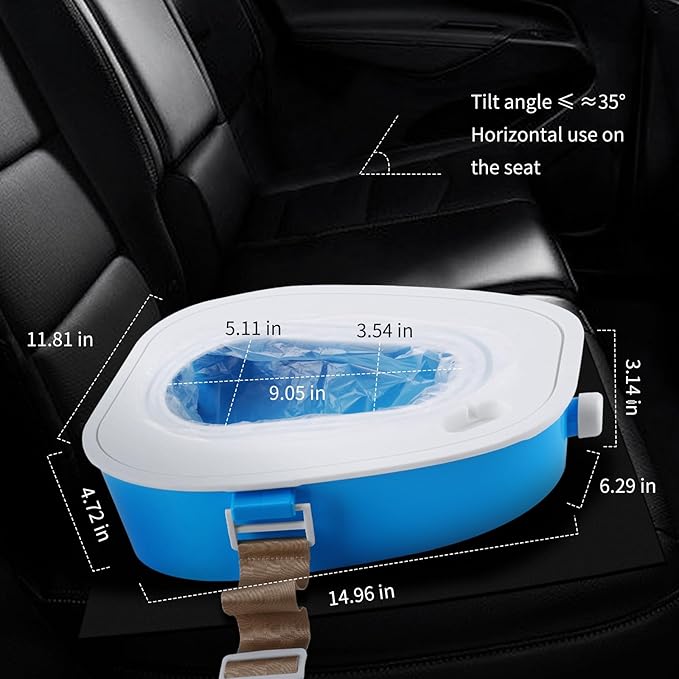 YOMQLJXB Portable Car Toilet-Mobile emergency toilet Urinal, potty for adults/ Children/Pregnant woman/old man,for Outdoor ,Camping,Hiking,Car Travel,Traffic Jam (blue)