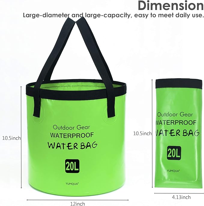 Collapsible Bucket 5 Gallon, Multifunctional Portable Folding Bucket Water Container Wash Basin for Camping Fishing Hiking Traveling Backpacking Outdoor Survival Gardening Car Washing