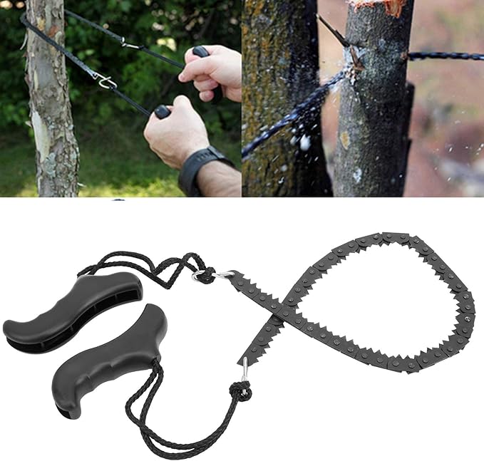 Pocket Chainsaw Serrated Hand Saw Chain Folding Hand Saw for Wood Cutting Hiking Camping Emergency Emergency