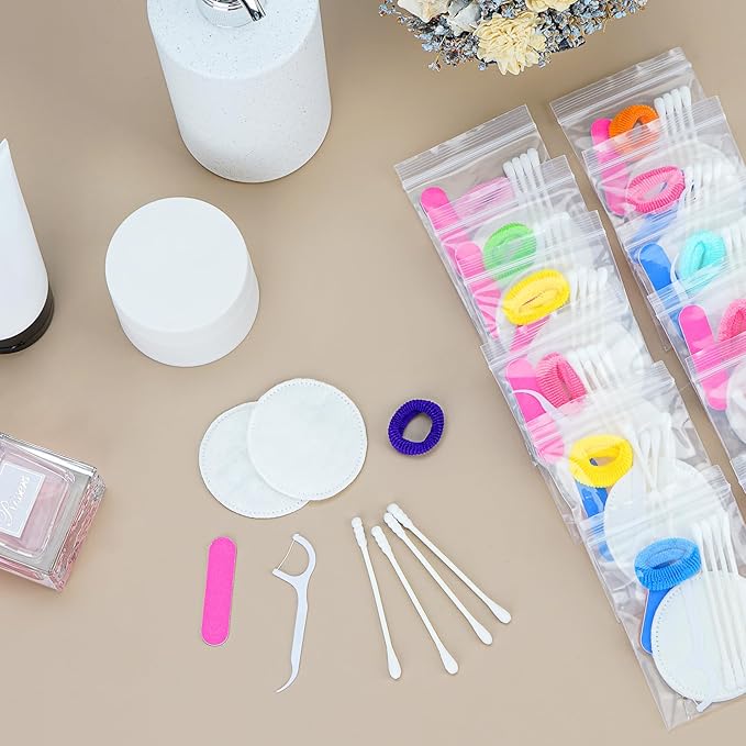 50 Pack Disposable Hotels Cosmetic Vanity Kit, Individually Wrapped Amenities Hospitality Makeup Set Accessories for Motels Toiletries Supplies