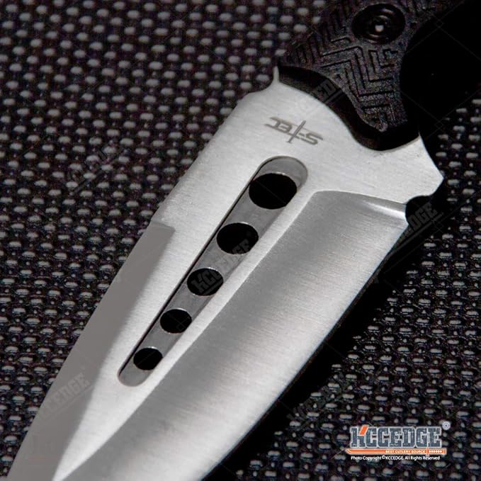 KCCEDGE BEST CUTLERY SOURCE Tactical Knife Hunting Knife Survival Knife Fixed Blade Knife Razor Sharp Edge Camping Accessories Camping Gear Survival Kit Survival Gear Tactical Gear 76162 (Silver)