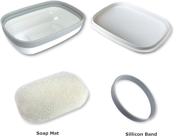 2Pack Travel Soap Box,soap Bar Holder Dish Container Case with Sponge Saver&Silicone Band,Strong Sealing,Leak Proof,Portable,Best for Bathroom,Gym,School,Camping,Hiking,Vacation(Pack of 2)