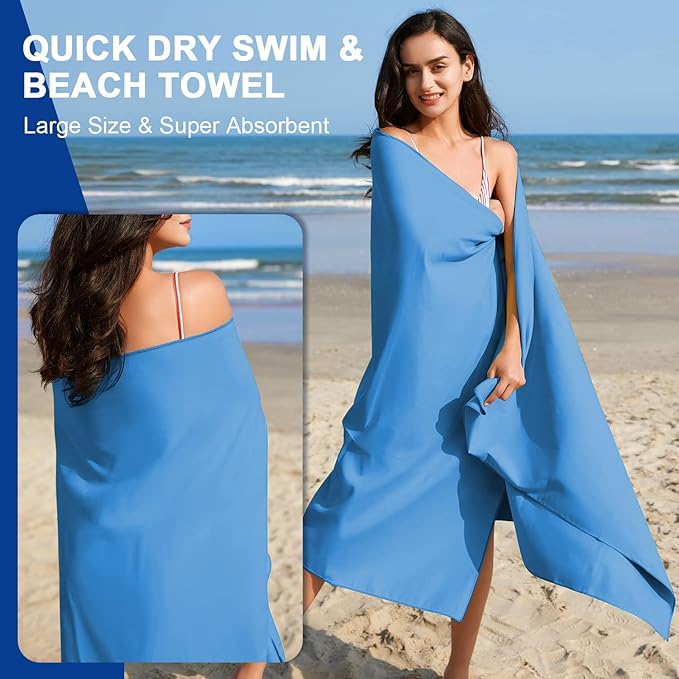 Your Choice Microfiber Travel Towel, Fast Drying Towel for Camping, Travel, Beach, Gym, Backpacking, Sports and Swimming. Sweat Absorbent, Lightweight and Ultra Compact