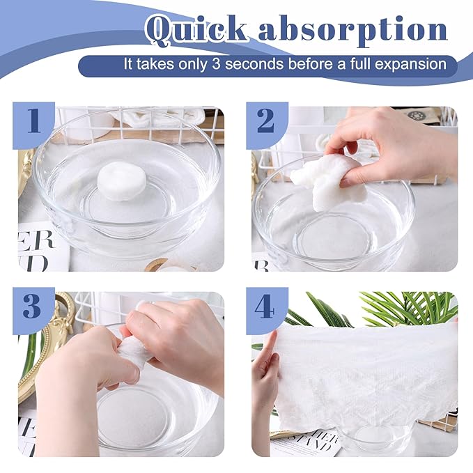 MCPINKY Compressed Towel Tablets, Thicker Magic Large Size Toilet Paper Portable Washcloth Reusable for Travel Camping Hiking Outdoor Sports Beauty Salon