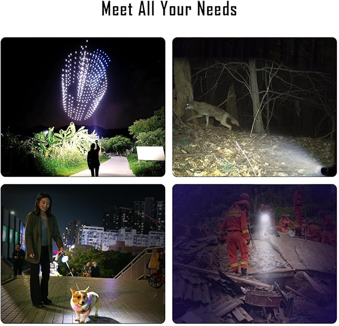 IMALENT MR90 Rechargeable Flashlights 50000 Lumens, Tactical Flashlight with Cree XHP 70.2 LEDs Long Beam Distance 1586 Meters, Led Powerful Flashlight for Camping and Hiking
