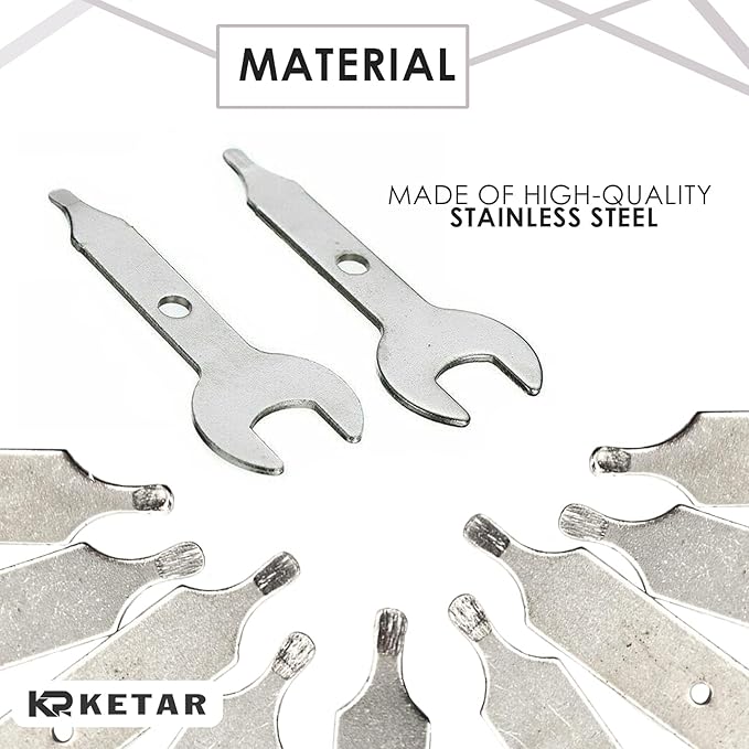 2 PCS 3/8 Inch Collet Wrench Key 9.5mm Nut Spanner For Rotary Tool Silver Stainless Steel Collet Wrench Key for Engraving Machine - Durable High Rigidity for Engraving Equipment Engraving Tools