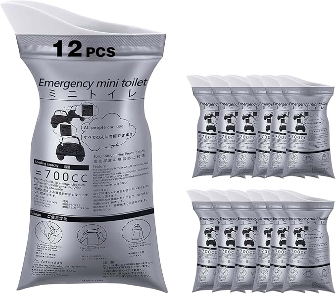 Portable Mobile Toilet 20 Packs of 700 ml Disposable Urine Bags, Home Travel, Outdoor Camping Traffic jam Portable Urine Bag Motion Sickness Vomit Storage Bag Men and Women Universal Pee Bag