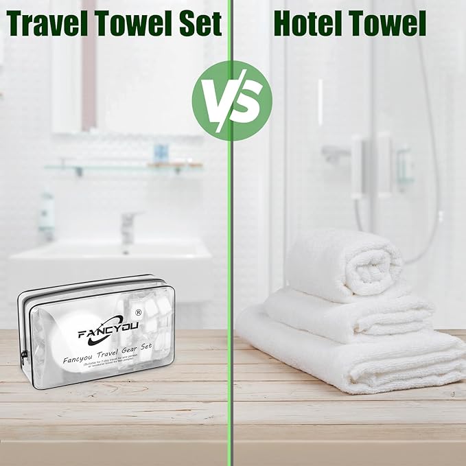 Travel Size Toiletries, Includes Thicken Mini Compressed Towel, Large Disposable Towels, Bath Towel Set for Camping,Hiking,Travel,Hotel,Business,Vacations(31 Count)