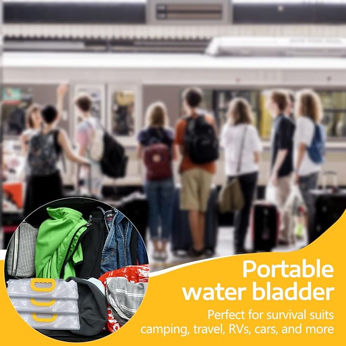 4Pack Collapsible Emergency Outdoor Folding Water Jug Container Bag Freezable, BPA Free Plastic Water Storage Cube for Camping Riding Mountaineer Backpacking, Food Grade