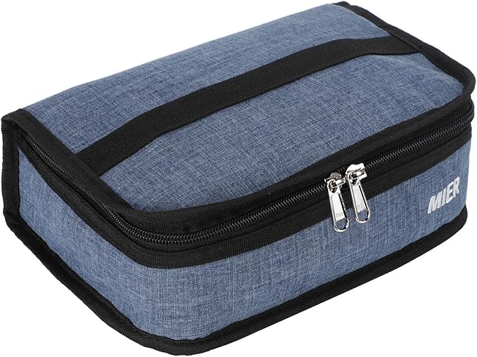 MIER Portable Thermal Insulated Cooler Bag Mini Lunch Bag for Kids, Bluesteel