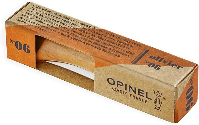 Opinel No6 Stainless Steel Folding Pocket Knife – Premium Wood Handles