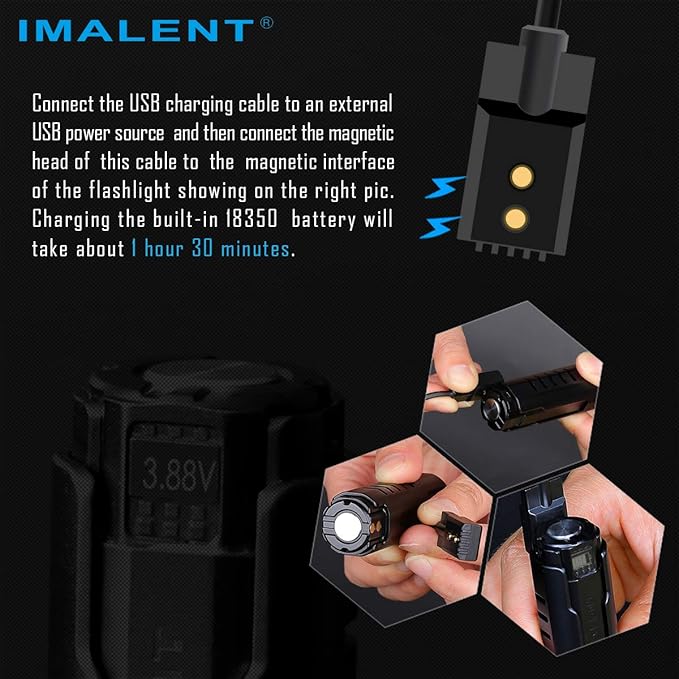 IMALENT LD70 Pocket EDC Flashlight, 4000 Lumens Compact Bright Powerful Flashlights with CREE XHP70.2 LED, Rechargeable Handheld Torch for Camping and Hiking (Green)