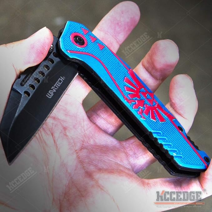 KCCEDGE BEST CUTLERY SOURCE EDC Pocket Knife Camping Accessories Hunting Knife Razor Sharp Edge Folding Knife for Camping Gear Survival Kit Tactical Knife 56003 (Blue)