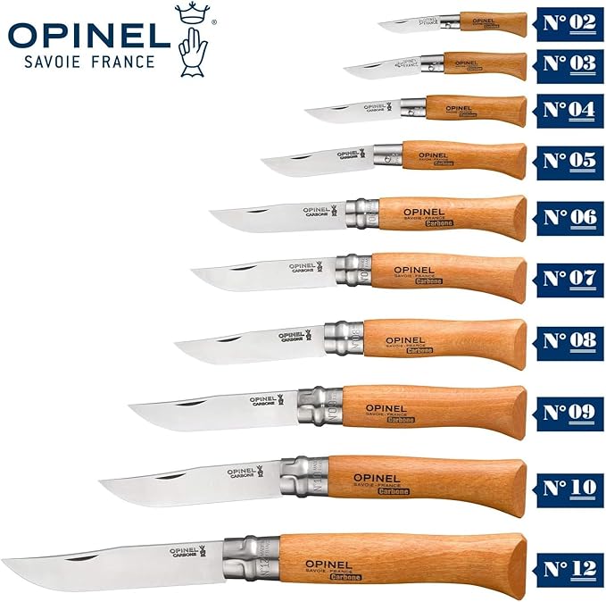Opinel No.08 Carbon Steel Folding Pocket Knife with Beechwood Handle, Brown (2540089)