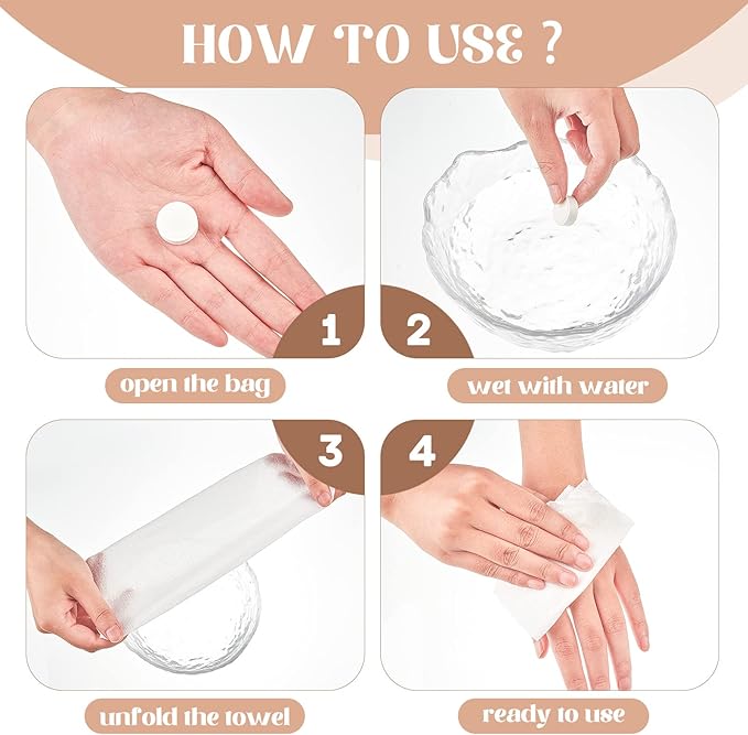 1500 Pcs Mini Compressed Portable Towel Disposable Coin Tissues Bulk Cotton Tissues Camping Wipes Toilet Paper Tablets Facial Washcloth Dehydrated Expandable for Beauty and Outdoor