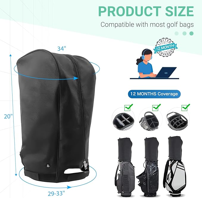 Golf Bag Cover Rain Hood Waterproof, Accessory Gifts for Any Golfer, Beginner to pro, Golf Alliance Partners