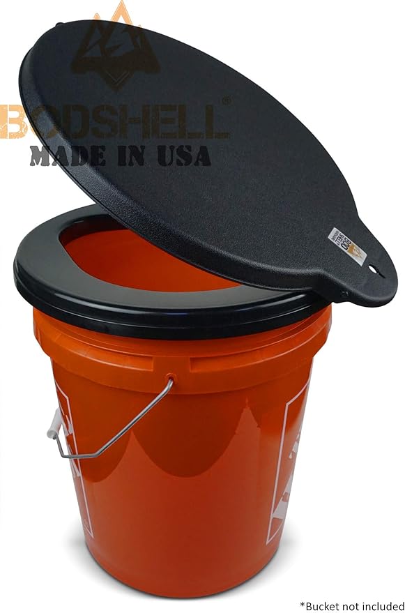 Portable Toilet Seat Lid Bundle with (30) Paper Toilet Seat Covers - for Emergencies and Camping, fits 5 Gallon Bucket (Lid and 30 Toilet Seat Covers)