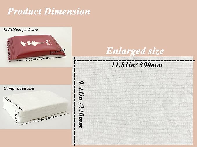 14pcs Compressed Face Towel Tablets, Hand Wipes Extra Large and Thick Portable Compact Disposable Cotton Travel Towel Tissues Handy for Outdoor Hiking Camping Traveling, Home Wipes