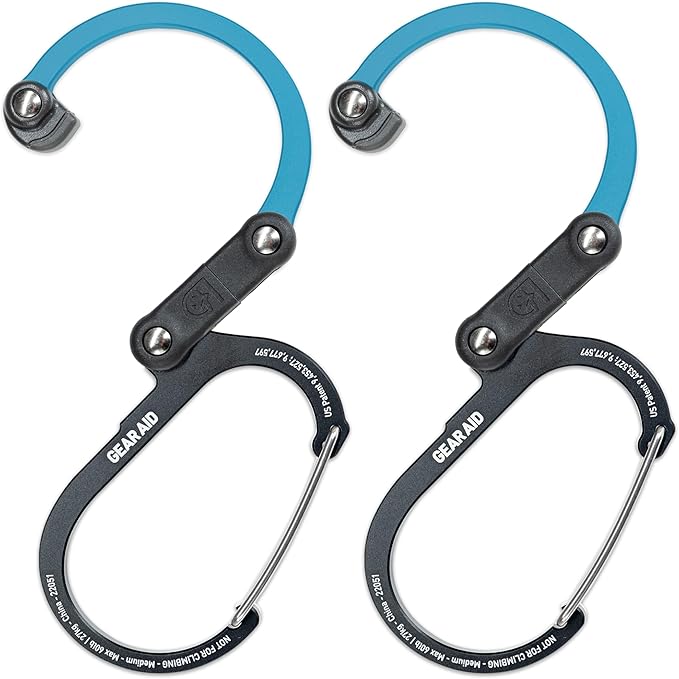 GEAR AID HEROCLIP 360° Swivel Carabiner Gear Clip and Hook (Medium) for Camping, Backpack, Suitcases and Garage Organization