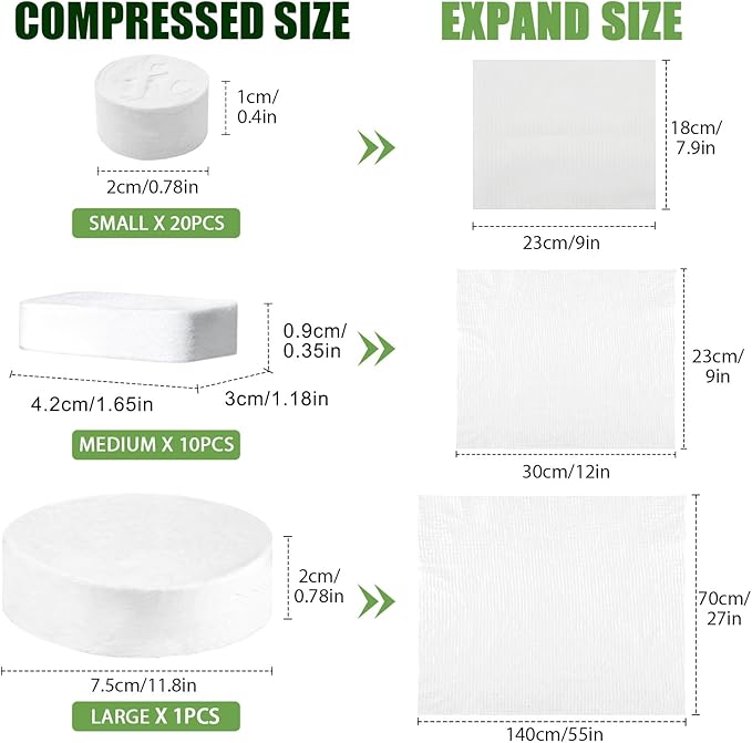 Travel Size Toiletries, Includes Thicken Mini Compressed Towel, Large Disposable Towels, Bath Towel Set for Camping,Hiking,Travel,Hotel,Business,Vacations(31 Count)