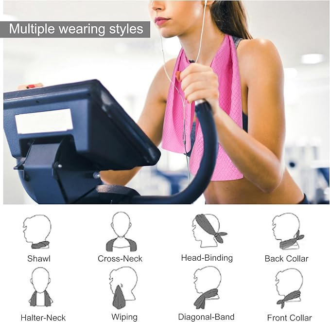 1PACK Microfiber Sweat Towel Stay Cooling Ice Towels for Yoga,Sport,Running,Gym,Workout,Camping,Fitness,Workout Breathable Soft Chilly Neck Wraps Premium Fine Towels, Pink, SFDJ050624