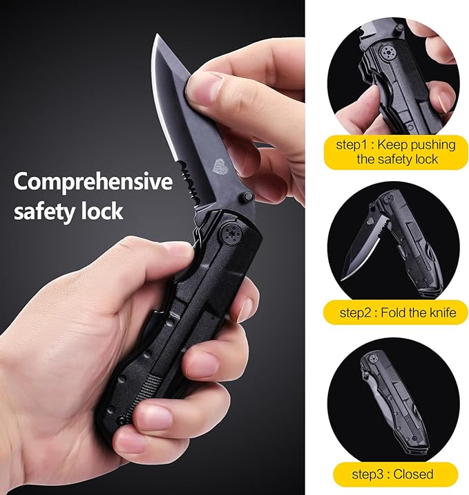 14 in 1 Multitool Pocket Knife Set for Men, Tactical Multi Tool Plier with Nylon Sheath for Outdoor, Camping, Survival, Dad, Boyfriend, Husband Gifts