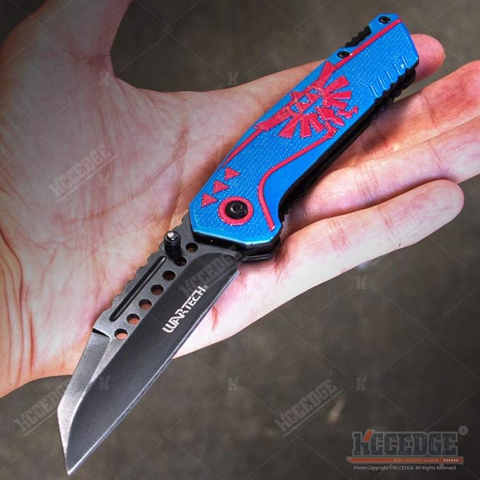 KCCEDGE BEST CUTLERY SOURCE EDC Pocket Knife Camping Accessories Hunting Knife Razor Sharp Edge Folding Knife for Camping Gear Survival Kit Tactical Knife 56003 (Blue)